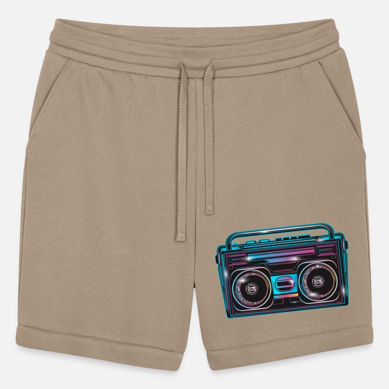 Cassette recorder in a bright 80s neon look