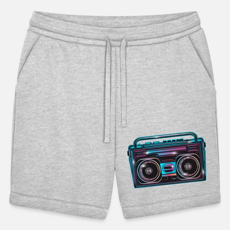 Cassette recorder in a bright 80s neon look