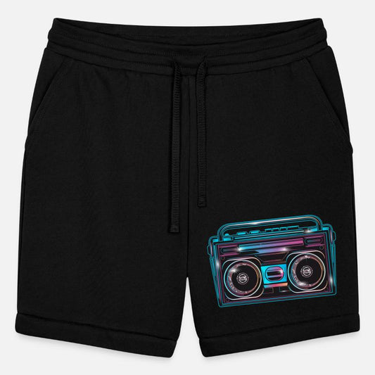 Cassette recorder in a bright 80s neon look