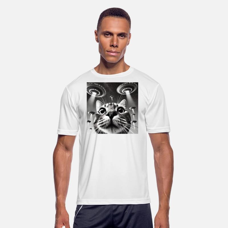 Cat Selfie with UFO Weird 50s Photo