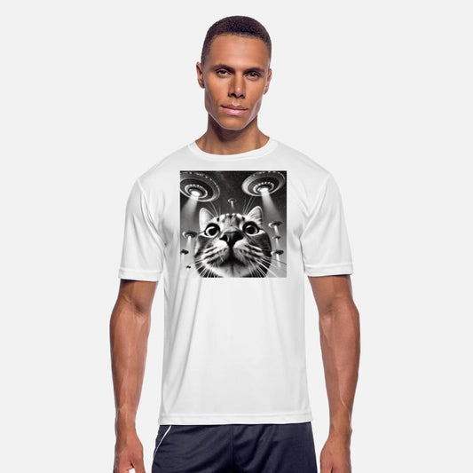 Cat Selfie with UFO Weird 50s Photo