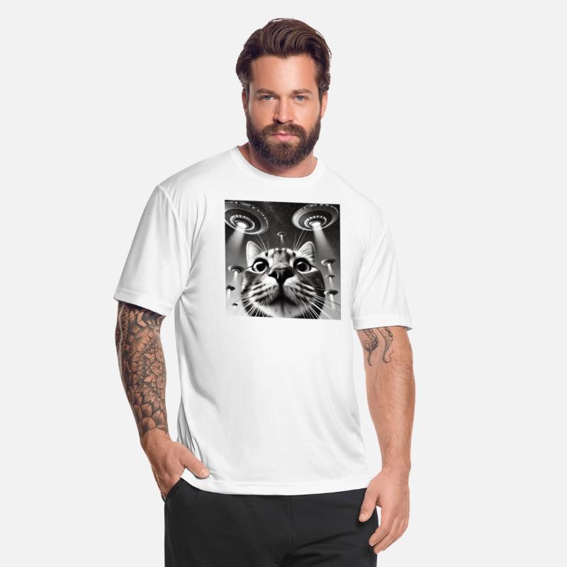 Cat Selfie with UFO Weird 50s Photo