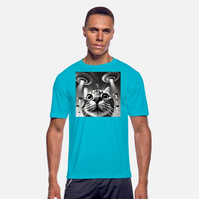 Cat Selfie with UFO Weird 50s Photo