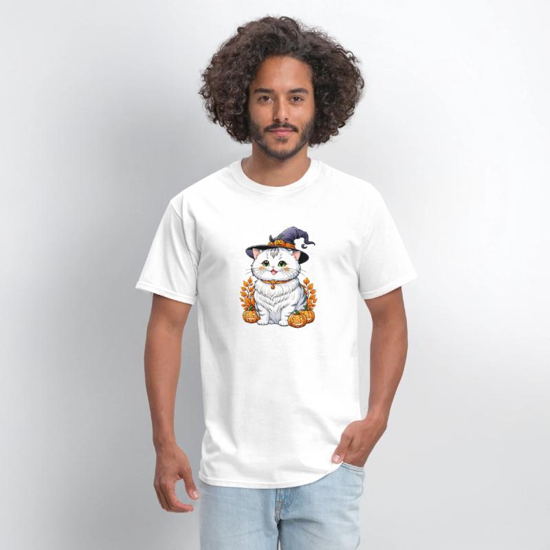 "Chubby Cat in Witch Hat Halloween Art Series