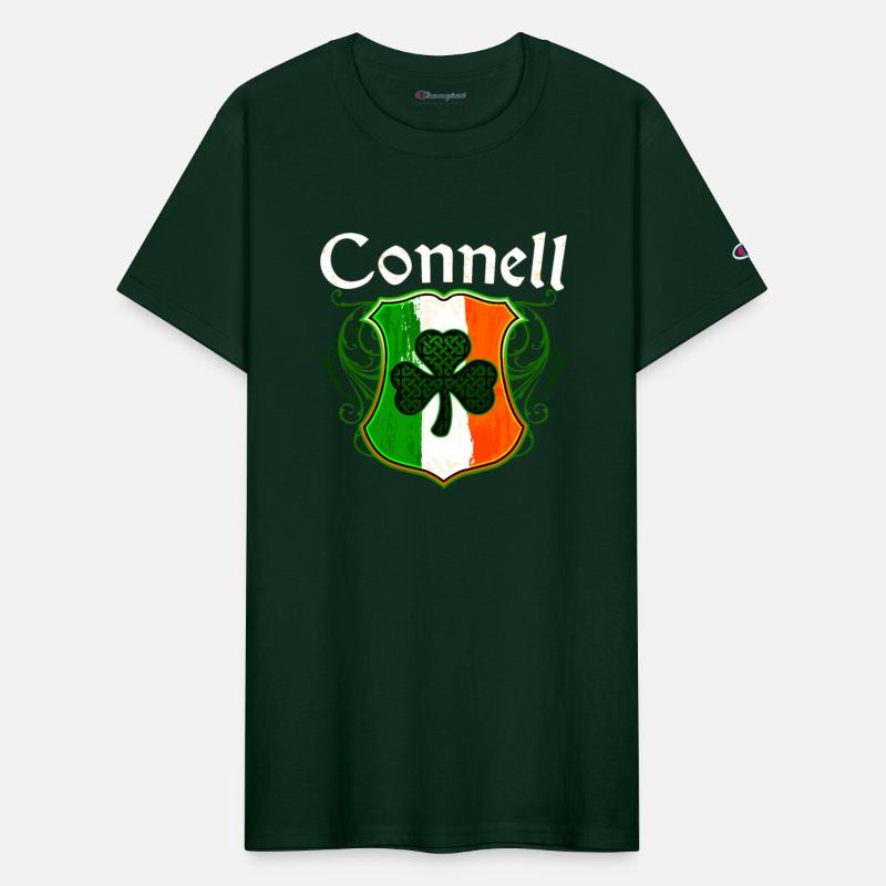 Connell Irish Surname Ireland Flag Shield Shamrock