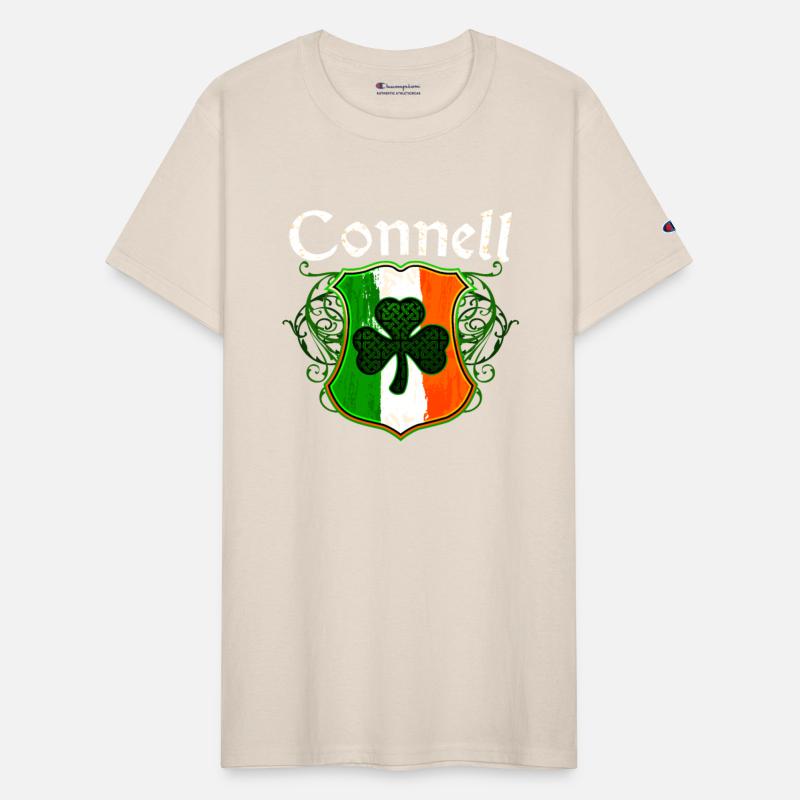 Connell Irish Surname Ireland Flag Shield Shamrock