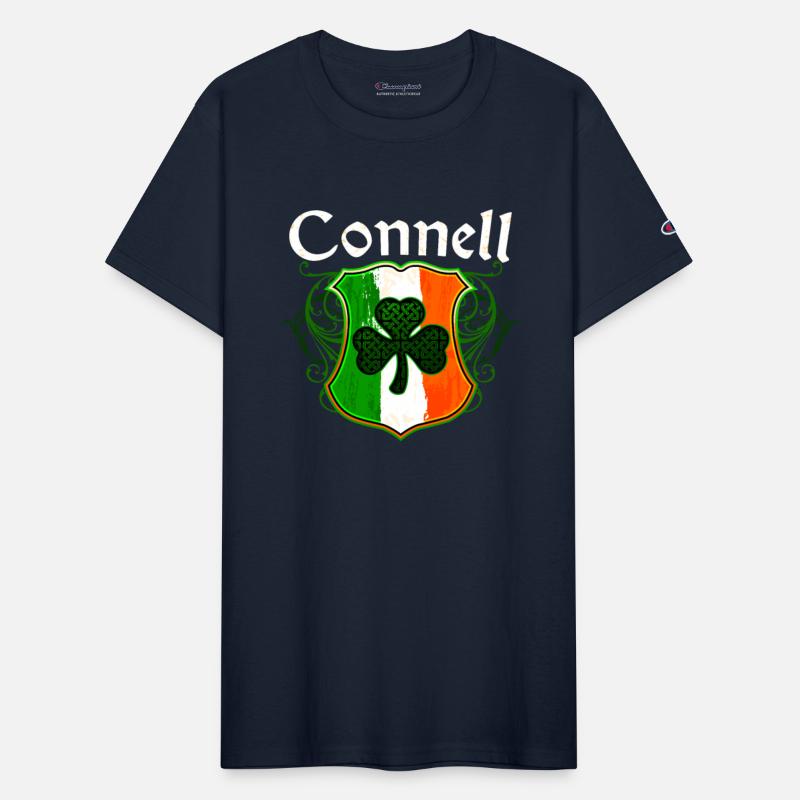 Connell Irish Surname Ireland Flag Shield Shamrock