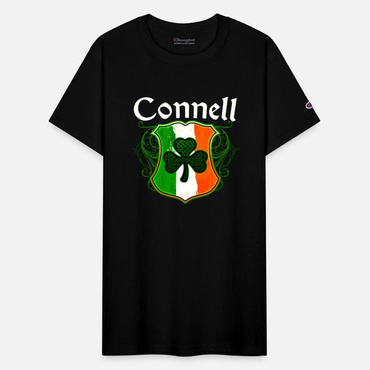 Connell Irish Surname Ireland Flag Shield Shamrock