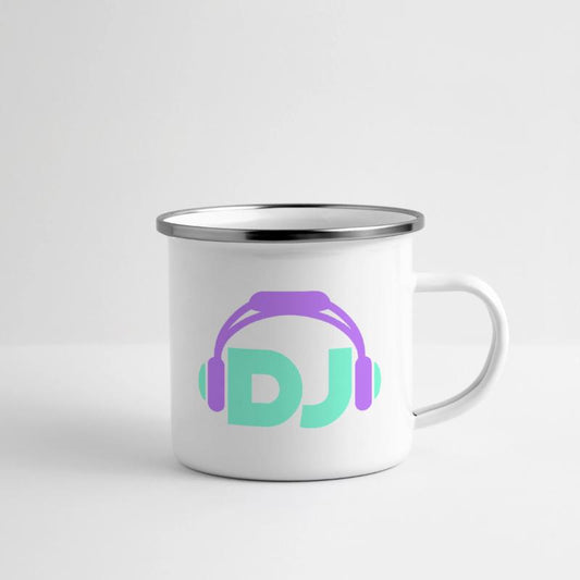 Cool DJ headphones music party text lettering logo