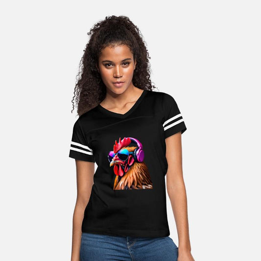 Cool Rooster with Headphones– Funky DJ Chicken Art