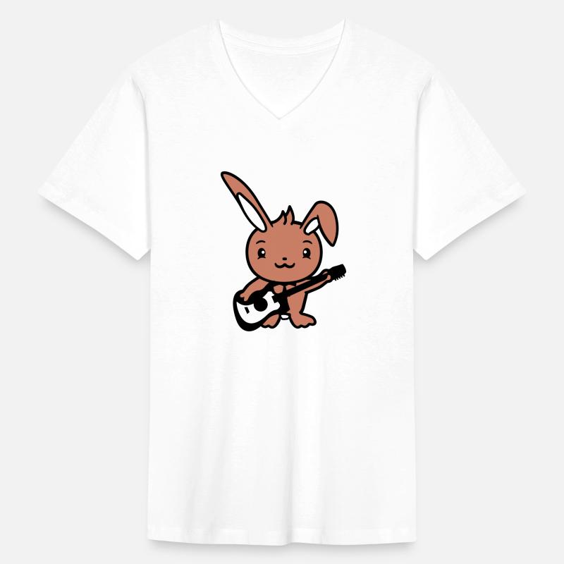 Cute Bunny Rabbit Plays Guitar Music Guitarist Fun