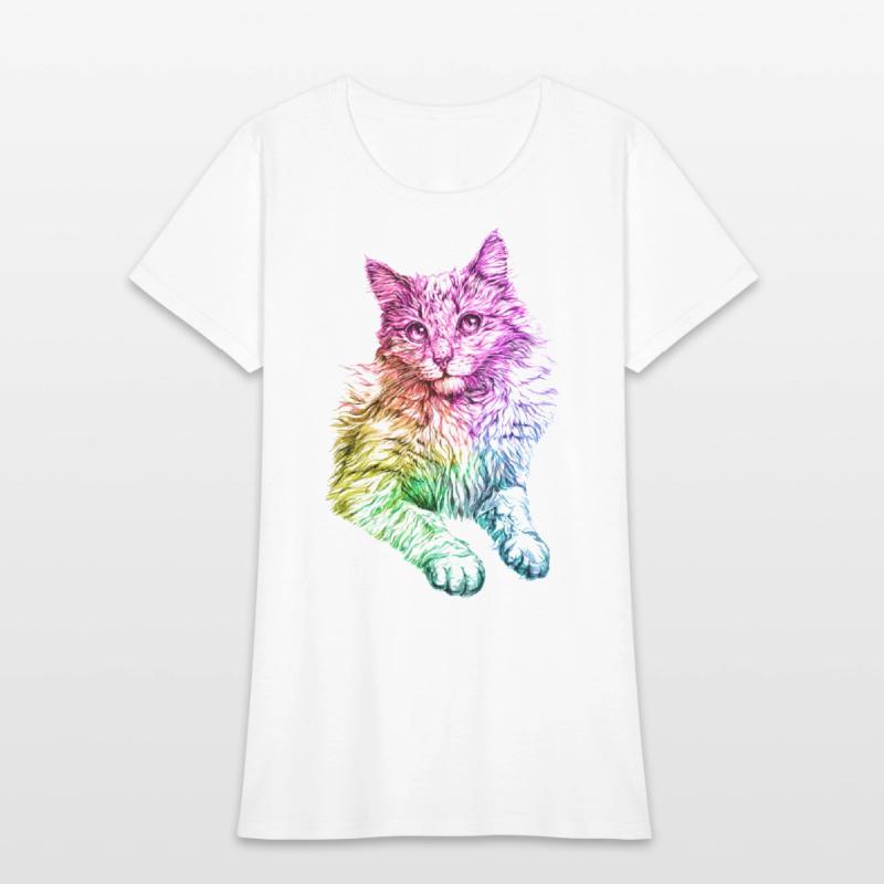 Cute Cat Gift for kitten lovers Colorful Art Kitty