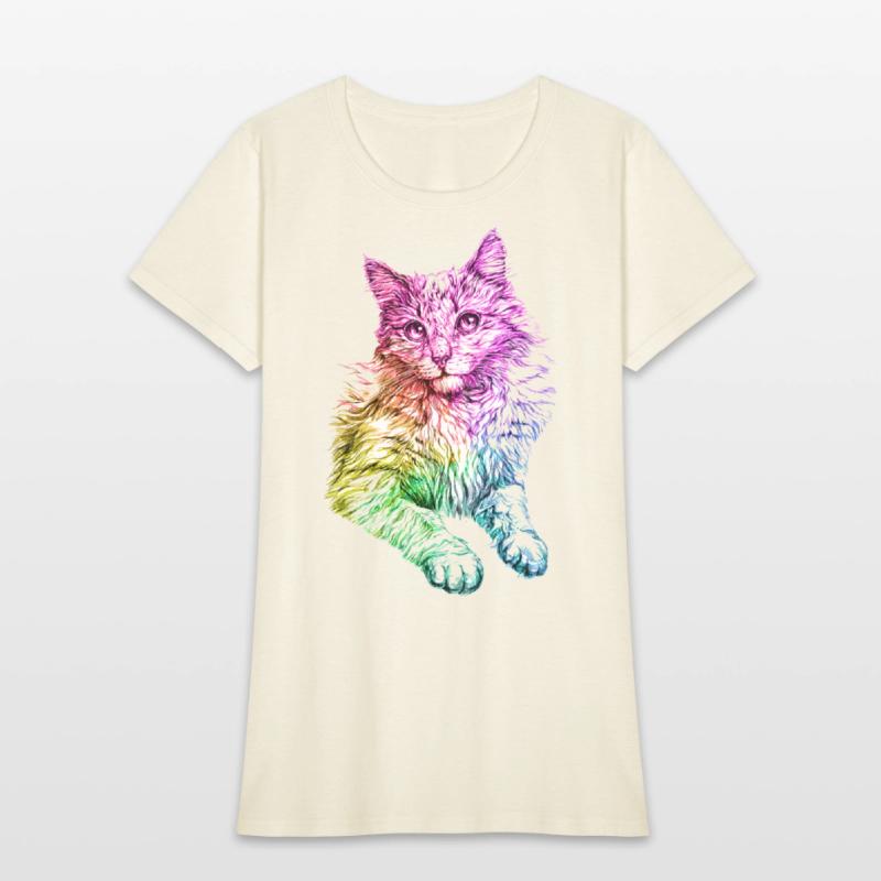 Cute Cat Gift for kitten lovers Colorful Art Kitty