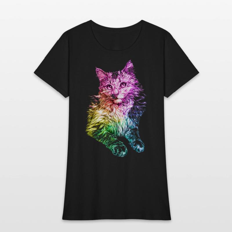 Cute Cat Gift for kitten lovers Colorful Art Kitty