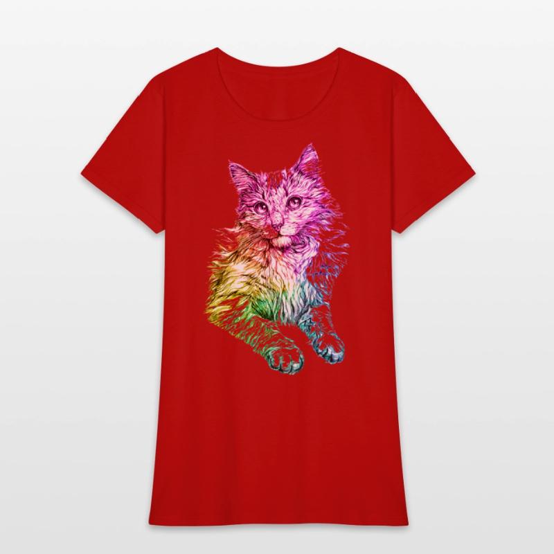 Cute Cat Gift for kitten lovers Colorful Art Kitty