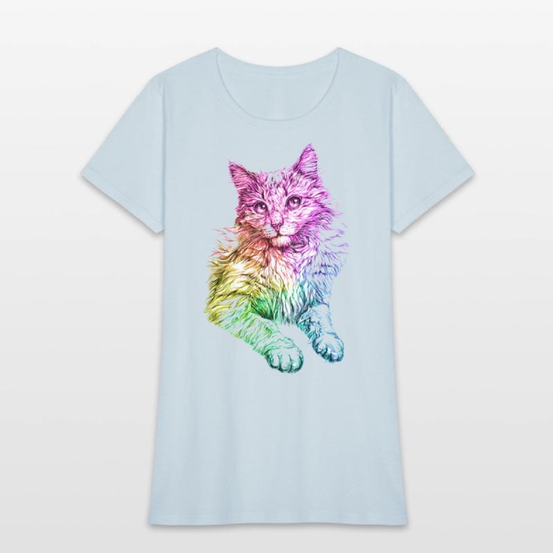 Cute Cat Gift for kitten lovers Colorful Art Kitty