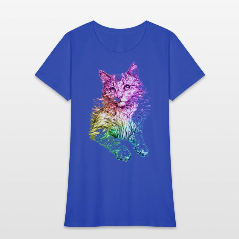 Cute Cat Gift for kitten lovers Colorful Art Kitty