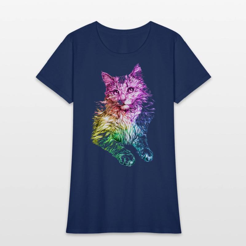 Cute Cat Gift for kitten lovers Colorful Art Kitty