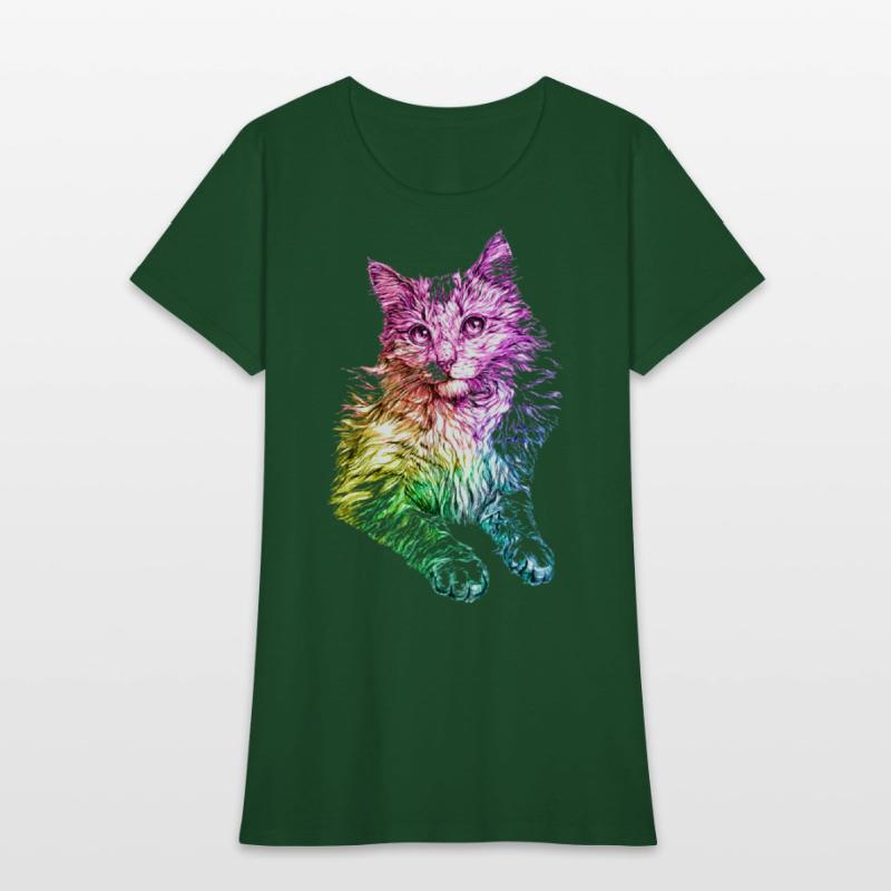 Cute Cat Gift for kitten lovers Colorful Art Kitty