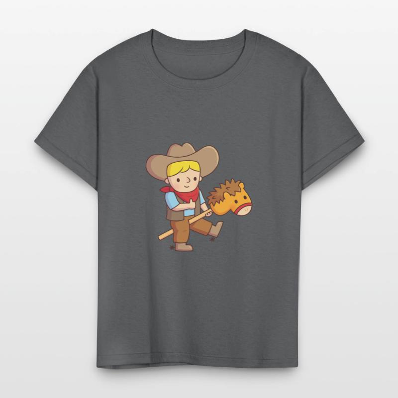 Cute Cowboy Rides Toy Horse Stick