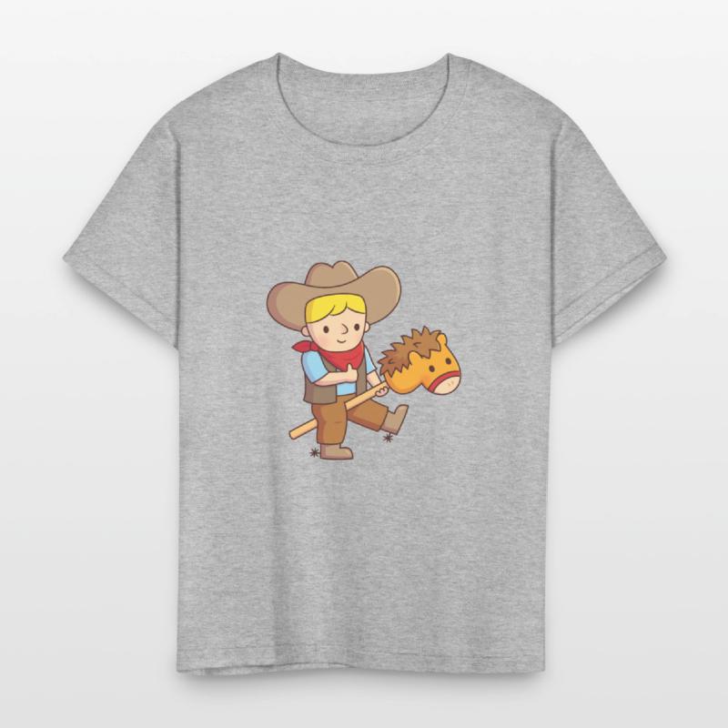 Cute Cowboy Rides Toy Horse Stick