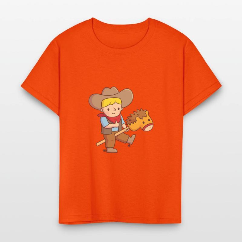 Cute Cowboy Rides Toy Horse Stick