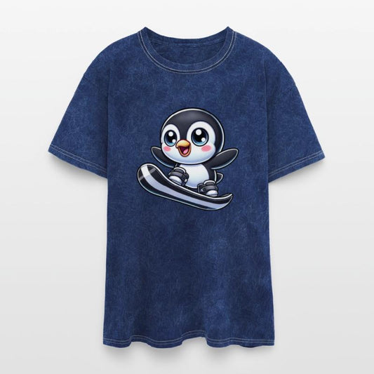 Cute Penguin Snowboarder Cartoon Winter Sports