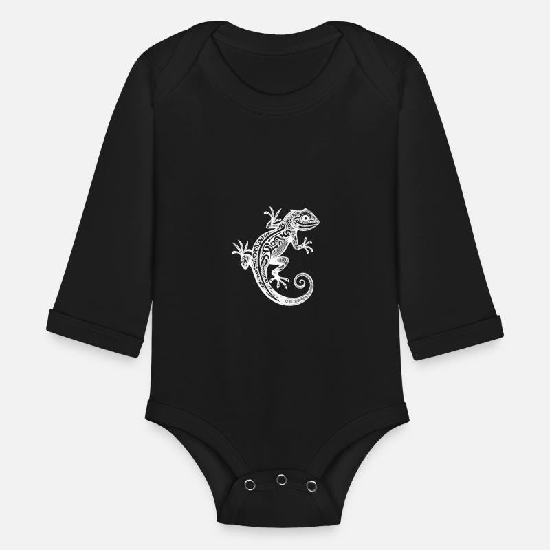 Cute Tribal Tattoo Gecko On The Wall