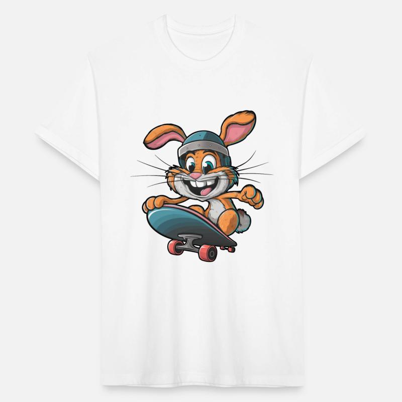 Cute white bunny rabbit skateboard skateboarder
