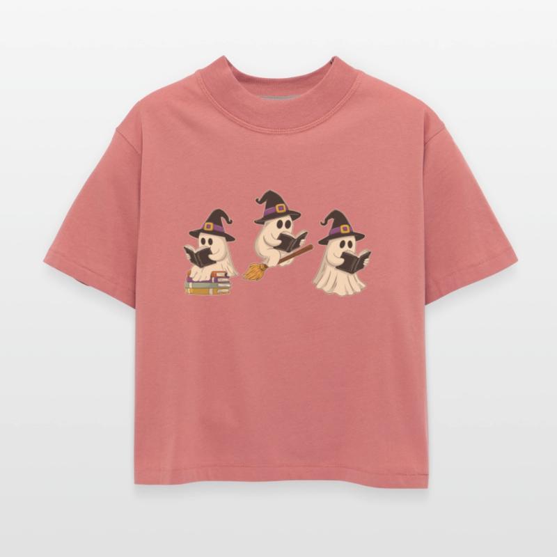 Cute Witch Ghosts Reading Magic Books – Halloween