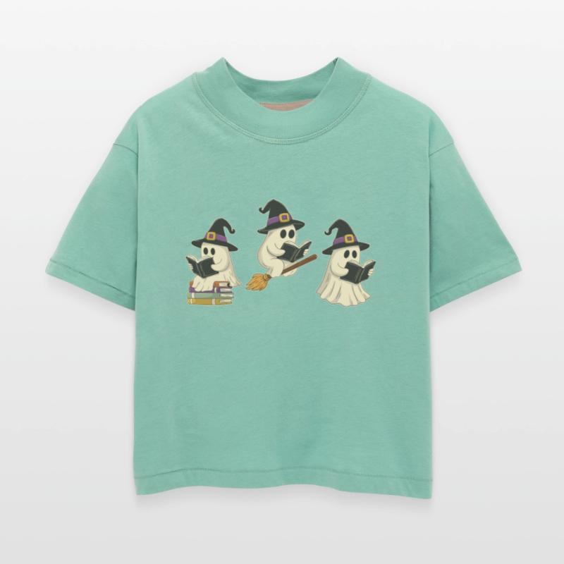 Cute Witch Ghosts Reading Magic Books – Halloween