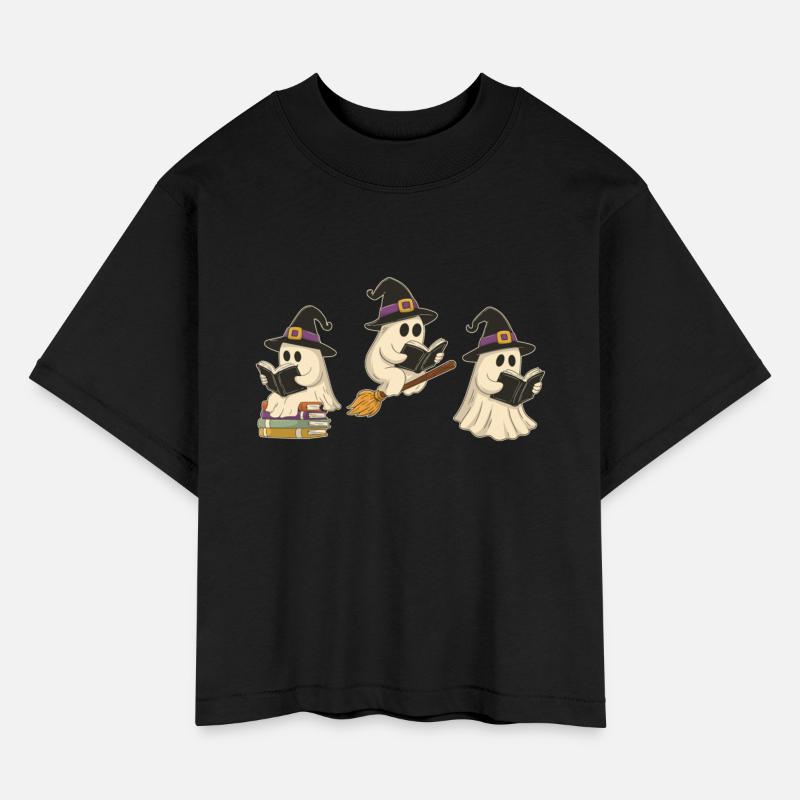 Cute Witch Ghosts Reading Magic Books – Halloween