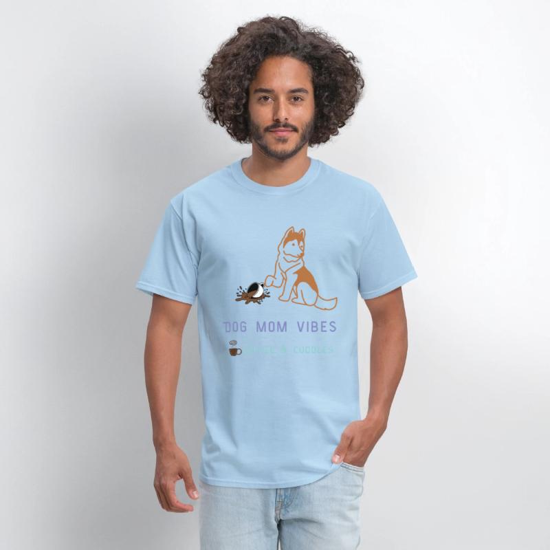 Dog Mom Vibes T-Shirt – Coffee & Cuddles Pet Lover