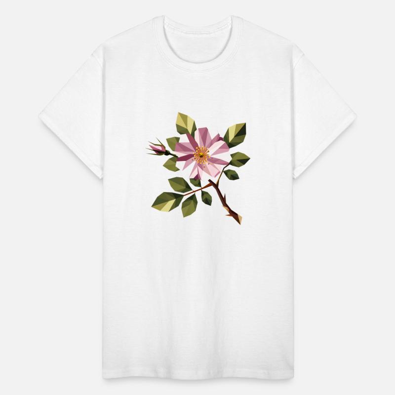 Dog Rose – Delicate Wild Rose in a Geometric Style