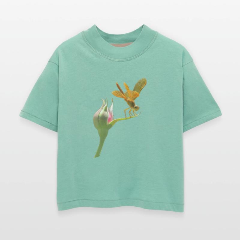 Dragonfly on Pink Rosebud