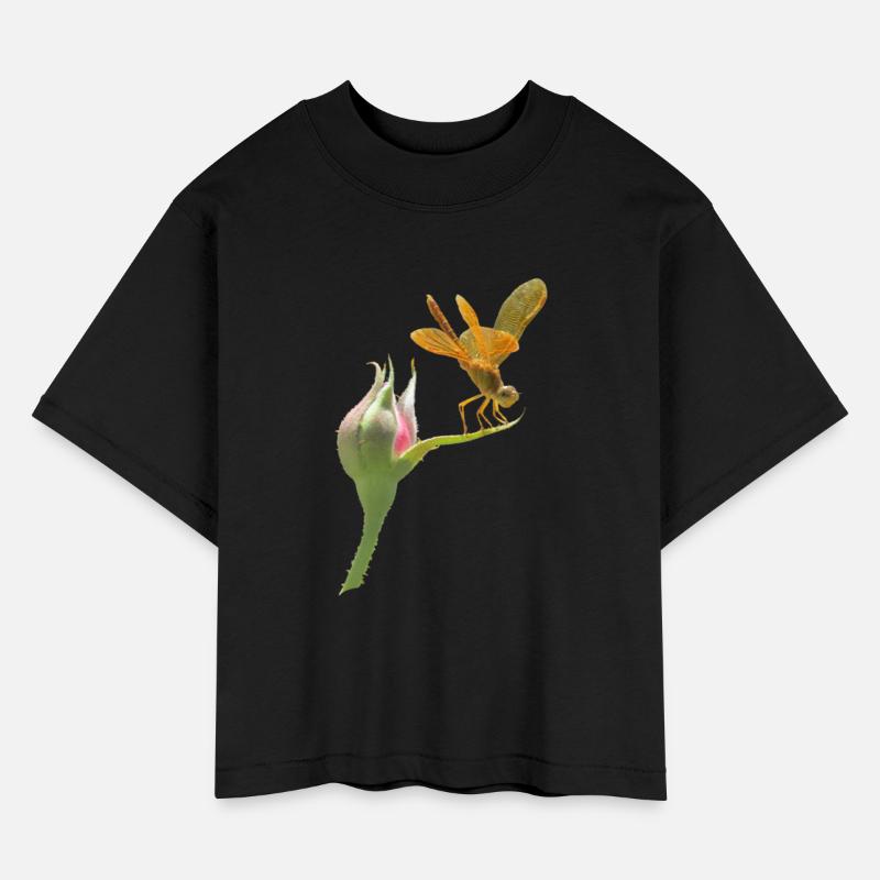 Dragonfly on Pink Rosebud