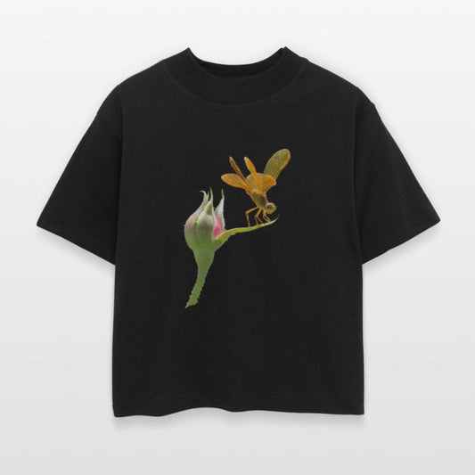 Dragonfly on Pink Rosebud