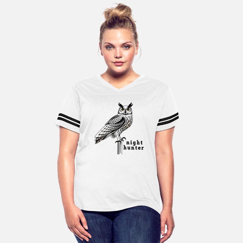 Eagle Owl 2d is standing with text night hunter