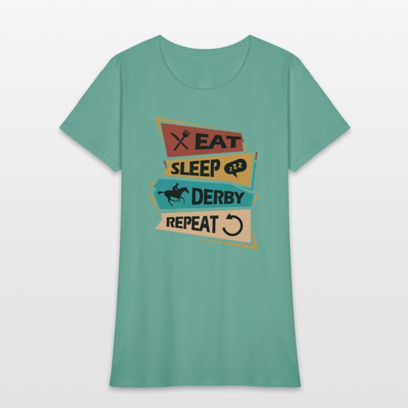 Eat, Sleep, Derby, Repeat Horse Racing Jockey