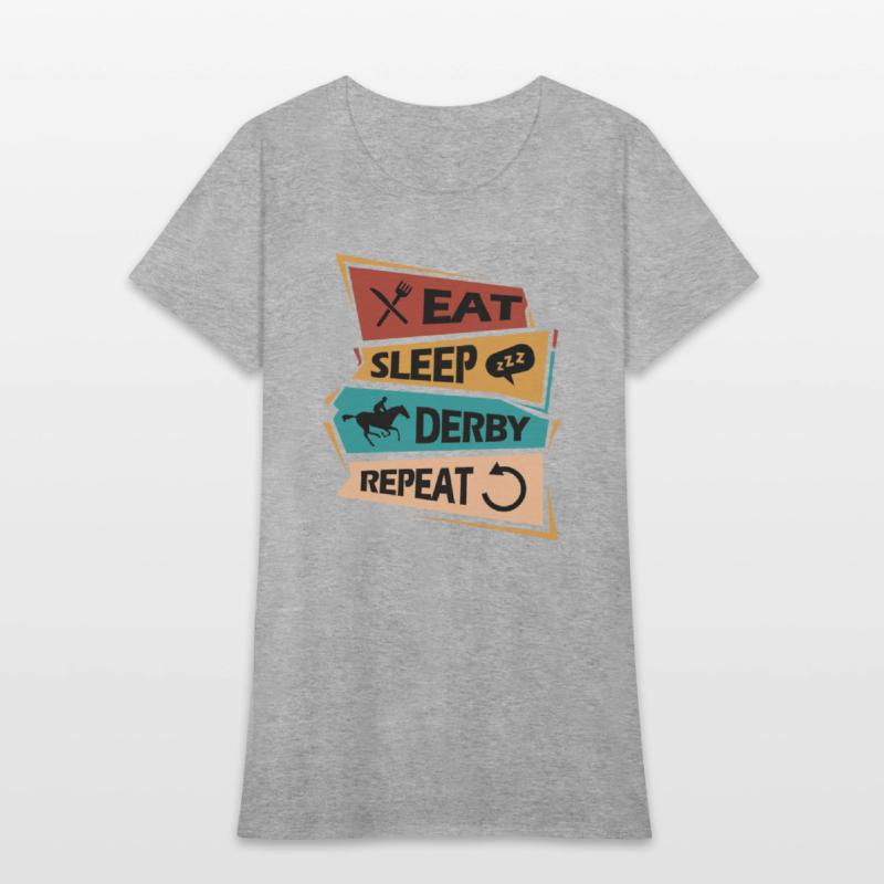 Eat, Sleep, Derby, Repeat Horse Racing Jockey