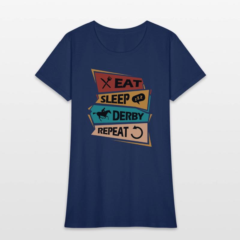 Eat, Sleep, Derby, Repeat Horse Racing Jockey