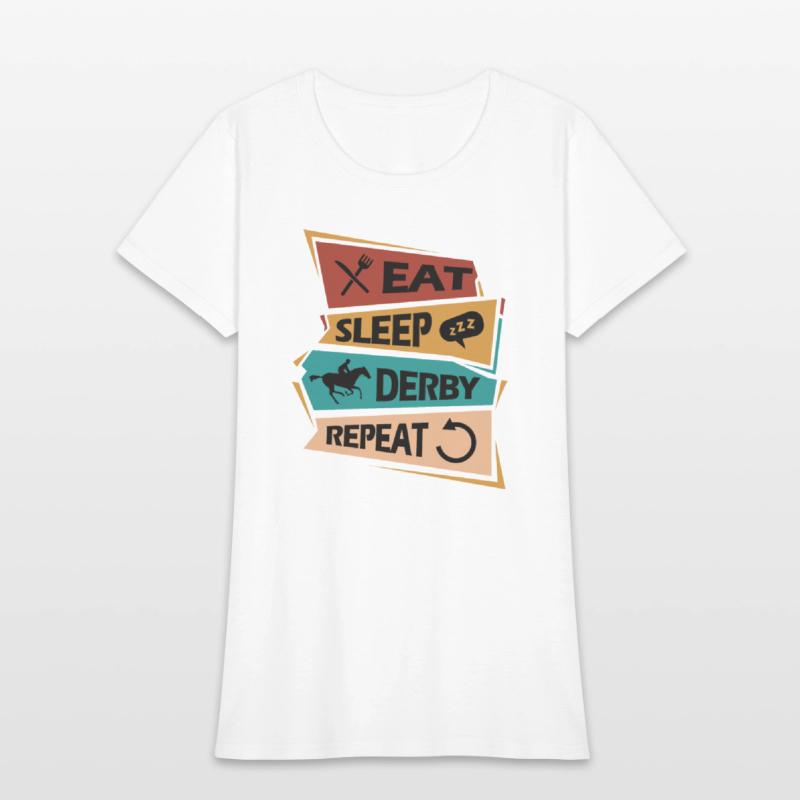 Eat, Sleep, Derby, Repeat Horse Racing Jockey