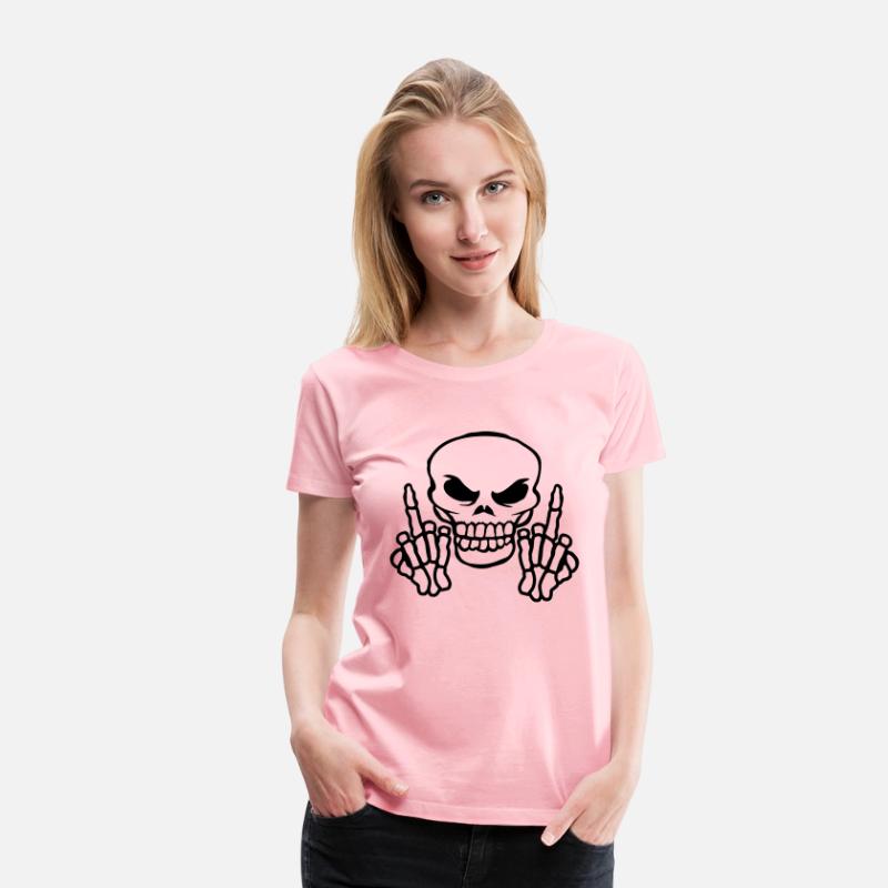 Evil skull middle finger
