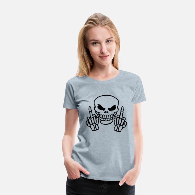 Evil skull middle finger
