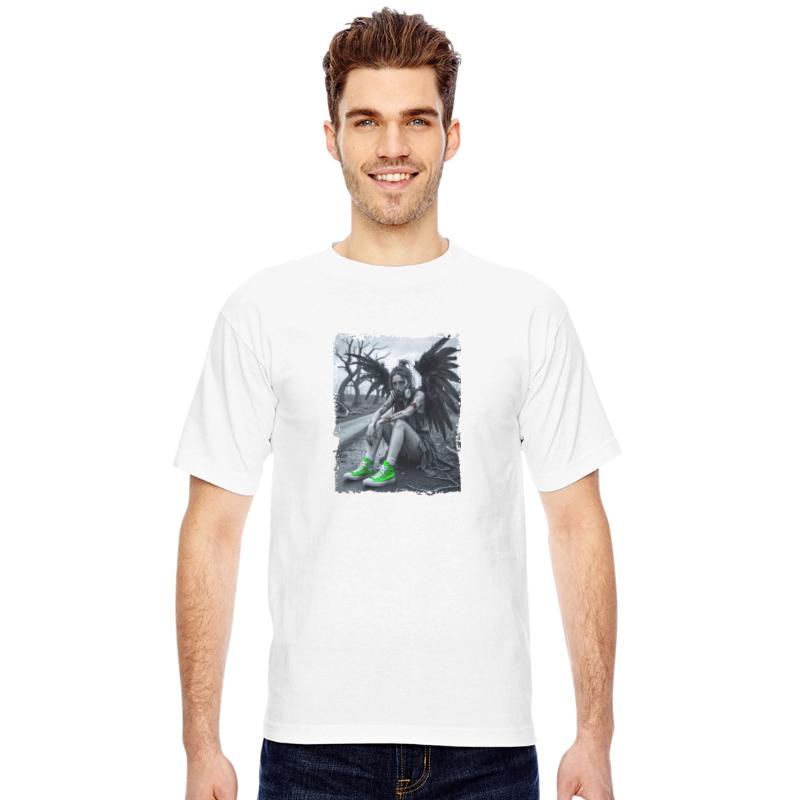 Fallen angel in gas mask