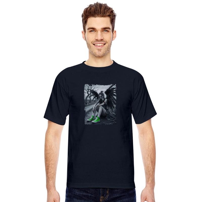 Fallen angel in gas mask