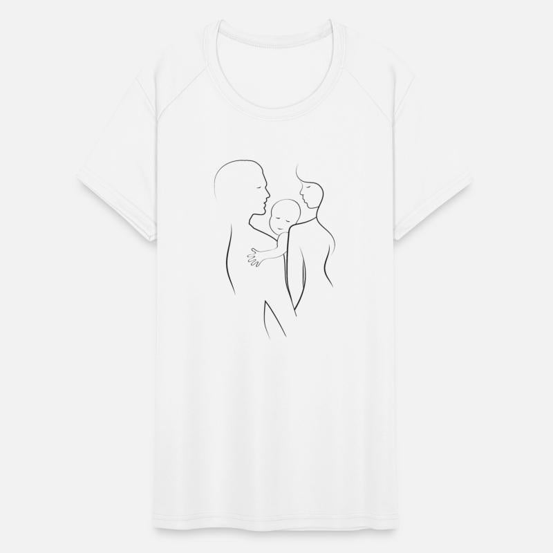 Family silhouette father, mother and child