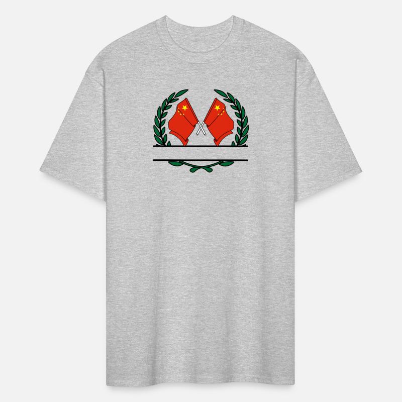 Flags China laurel wreath banner