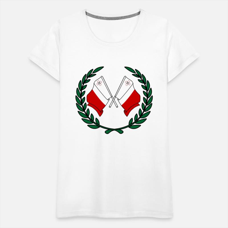 Flags Malta in laurel wreath
