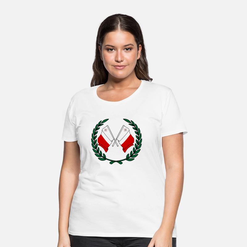 Flags Malta in laurel wreath